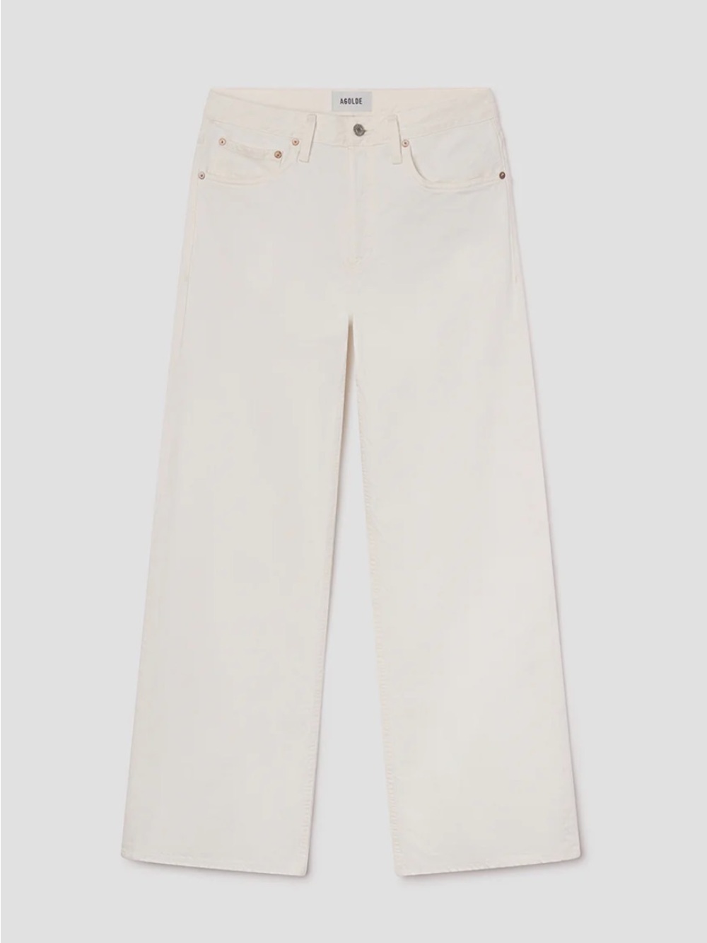 AGolde Arc Wide-Leg Jeans in Chalk White - AGLD